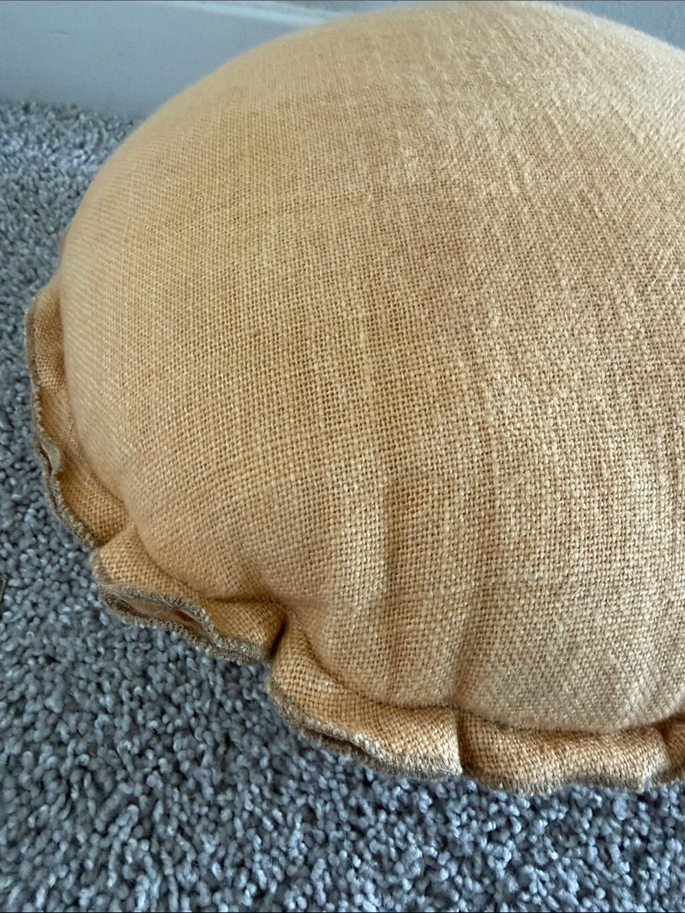 Lulu and Georgia Arlo Yellow Round Accent Pillow 14” Dia